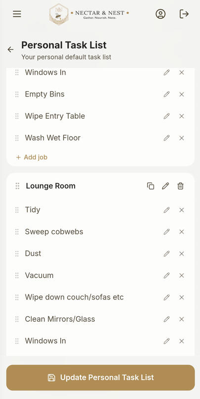 N&N App Menu Page