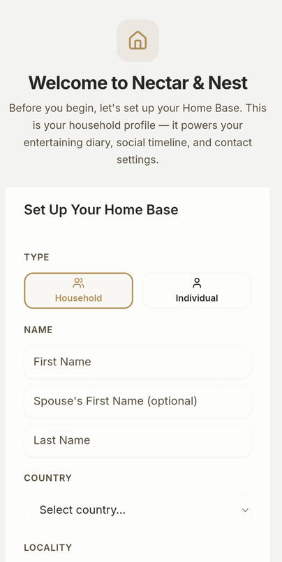 N&N App Menu Page