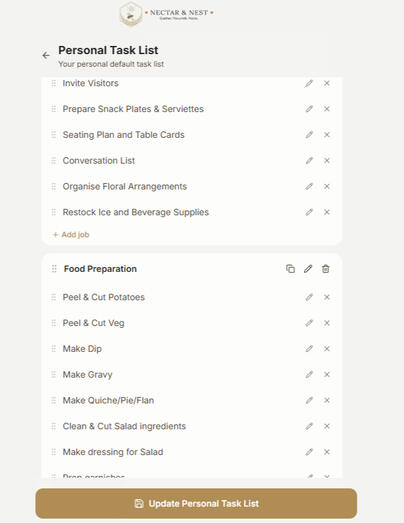 N&N App Menu Page