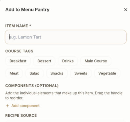 N&N App Menu Page