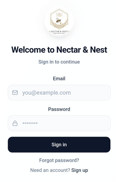 N&N App Menu Page
