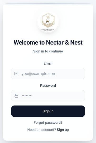 N&N App Menu Page