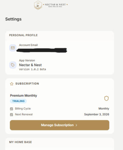 N&N App Subscription Page