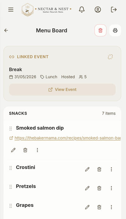 N&N App Hosted Timeline Page